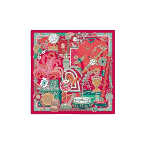 CARTIER Silk Scarves Women's Red