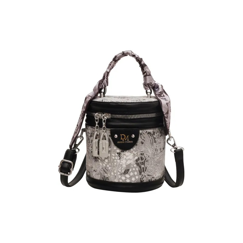 NOMK PU Shoulder Bag Crossbody Bag Handbag Bucket Bag Regular Women's Black/Gray/Pink-0