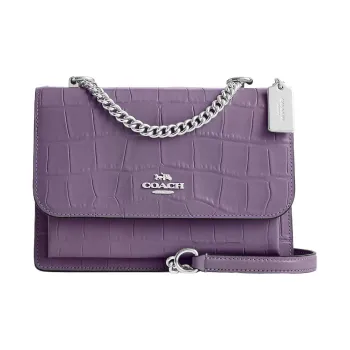 COACH Klare Leather Small Square Bag Shoulder Bag Crossbody Bag Small Size Women's Purple