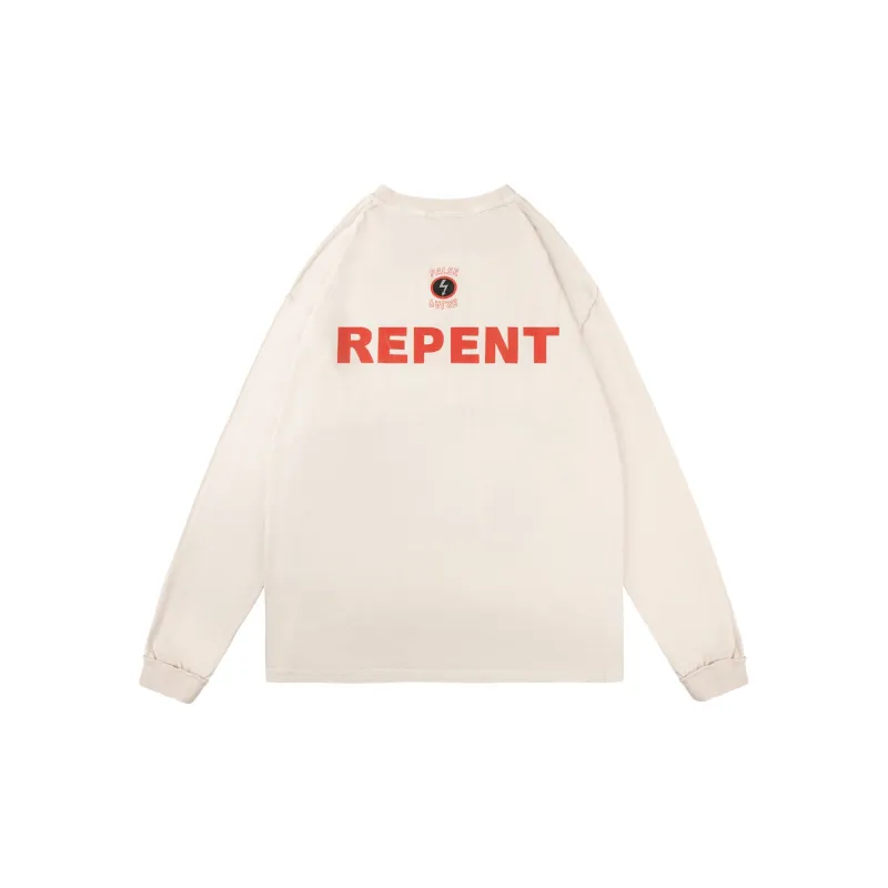 False Perception Sweatshirt Unisex Distressed White-1