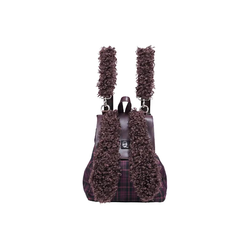 REBIRTH Imitation Denim Canvas Backpack Large Size Women's Fragrance Grey Rabbit Burgundy Rabbit-0