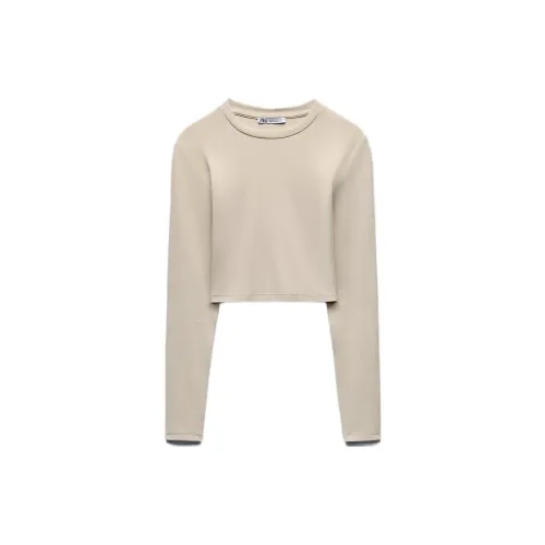 ZARA T-Shirts Women's Beige