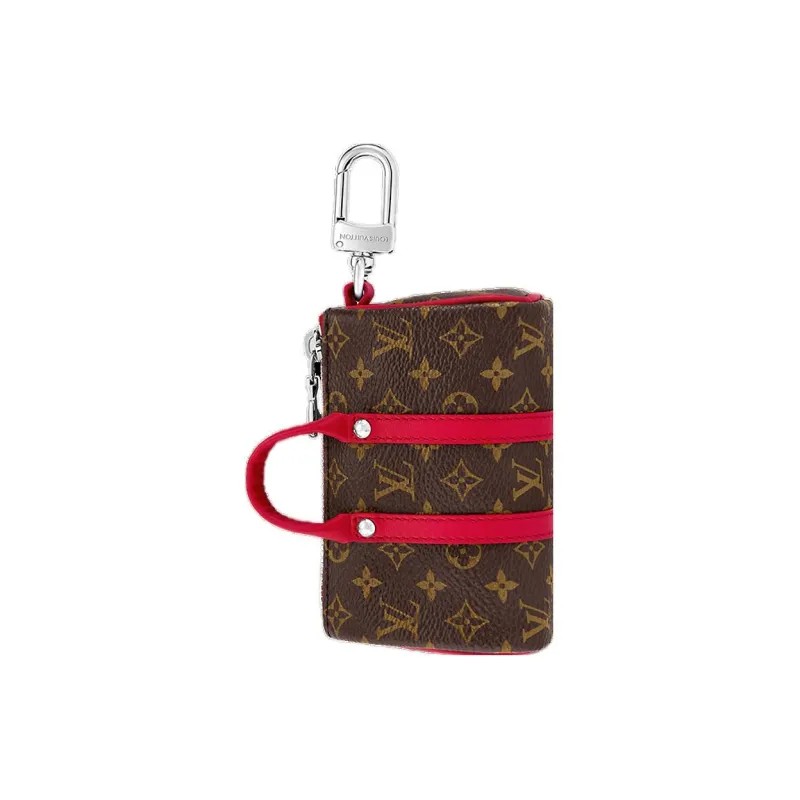 LOUIS VUITTON Keepall Canvas With Leather Monkey Bag Keychain Accessory Men's Red-1