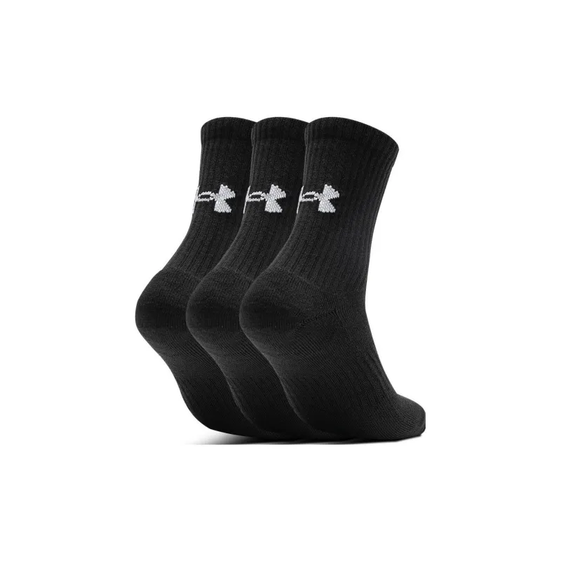Under Armour Core Crew Mid Calf Socks Unisex 3 Pack Black-1