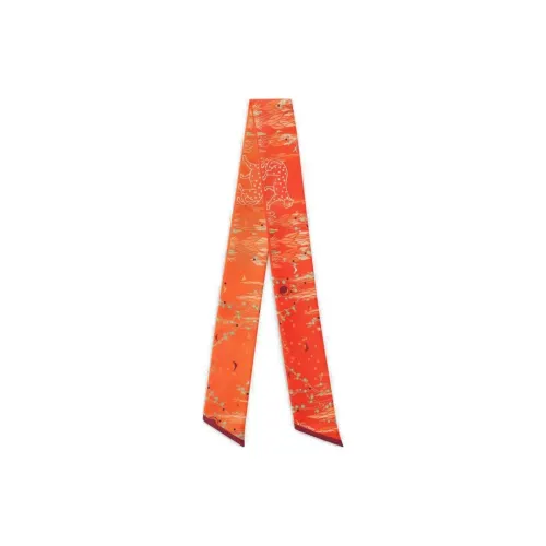 CARTIER Silk Scarves Women's Orange