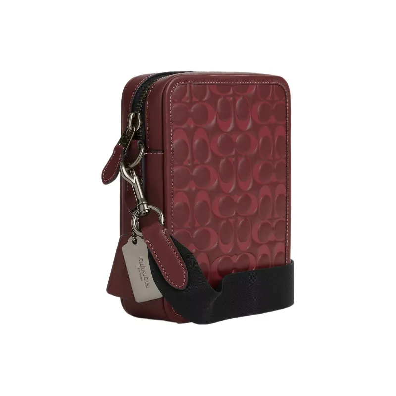 COACH Sullivan Calfskin Shoulder Bag, Crossbody Bag Small Size Women's Burgundy-1