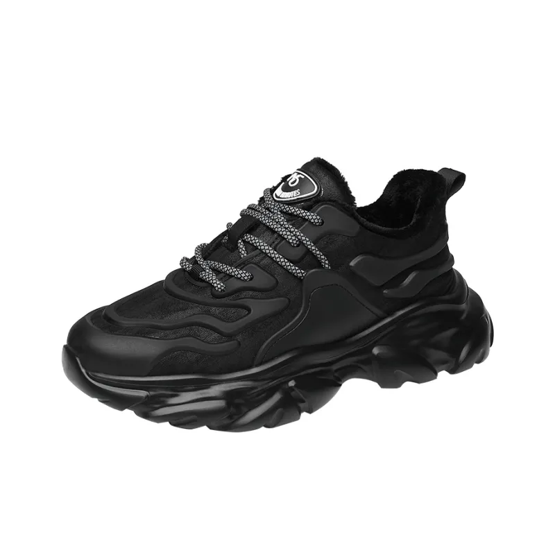 15 MINS Wear Resistant Low Top Chunky Sneakers Men's Black-1