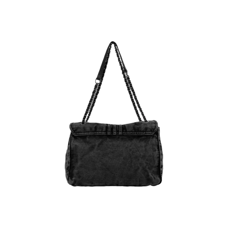 UNITE STAR Denim Tote Crossbody Bag Shoulder Bag Medium Size Women's Black Denim/Denim Blue/Dark Blue-2