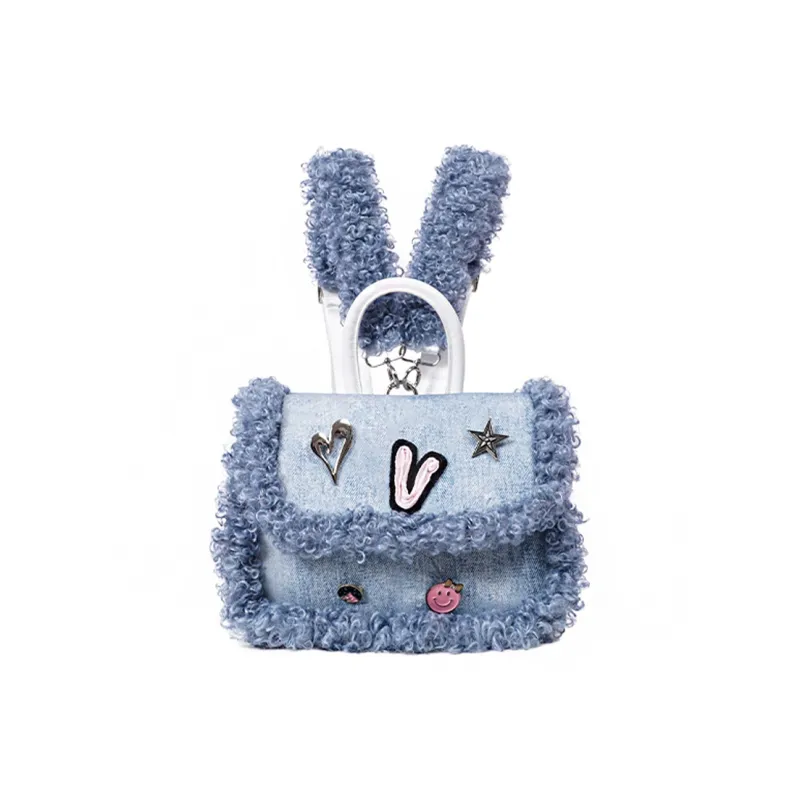 REBIRTH Denim Backpack Regular Women's Blue Denim-0