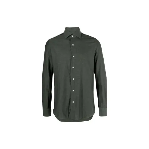 BARBA Spread-collar Poplin Shirt