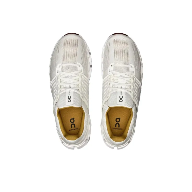 On Cloudswift Cushioning Wear Resistant Low Top Running Shoes Men's White-3