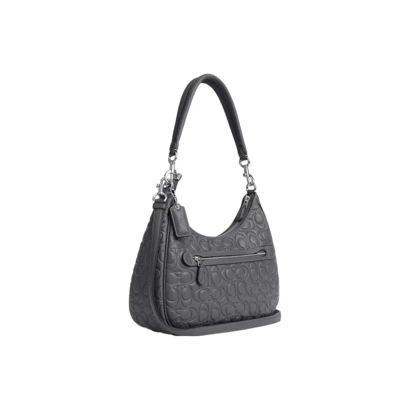COACH Teri Leather Shoulder Bag, Handbag, Shoulder Bag Women's Gray-1