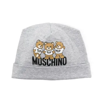 MOSCHINO Kids Logo-print Cotton Beanie