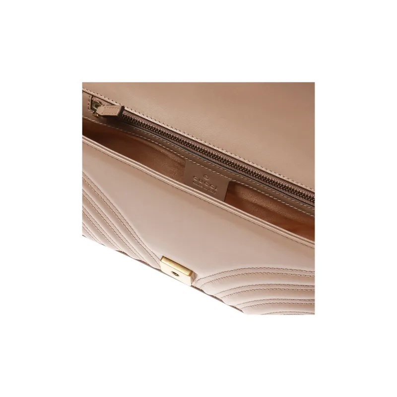 GUCCI Marmont Quilting Leather Chain Bag Shoulder Bag Crossbody Bag Women's Nude Pink-3