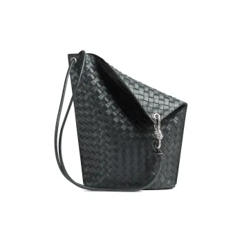 Bottega Veneta KNOT Cow Leather Bucket Bag, Shoulder Bag, Crossbody Bag Medium Size Men's Slate Gray