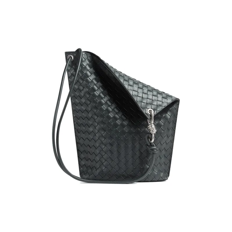 Bottega Veneta KNOT Cow Leather Bucket Bag, Shoulder Bag, Crossbody Bag Medium Size Men's Slate Gray-0