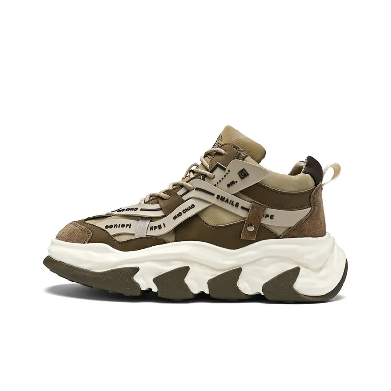 GONGLANGSHIJIA Mid Top Chunky Sneakers Men's-0