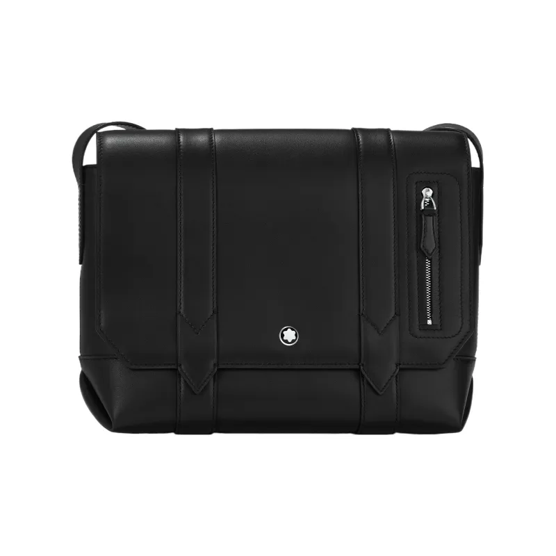 MONTBLANC Cow Leather Messenger Bag Crossbody Bags Mini Men's Black-0
