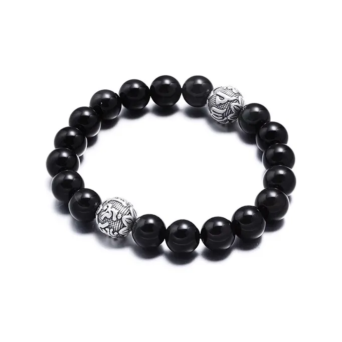 SWEET PLANET Obsidian Jade Bracelets Men's-0