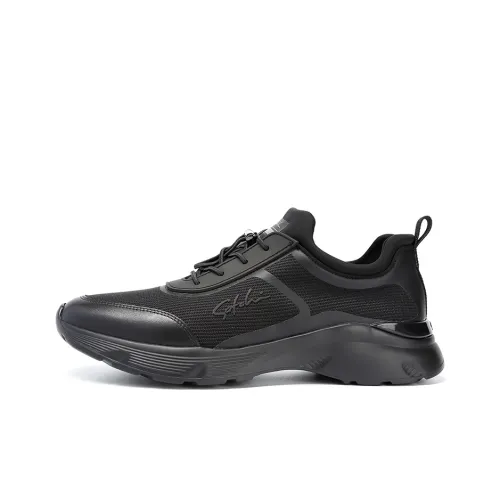 Satchi Breathable Cushioning Height Increasing Low-Top Casual Shoes 4cm Men's Black
