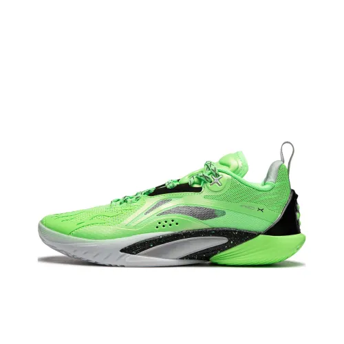 LINING Speed 10 Basketball Shoes Men Low-Top Fluorescent Bright Green