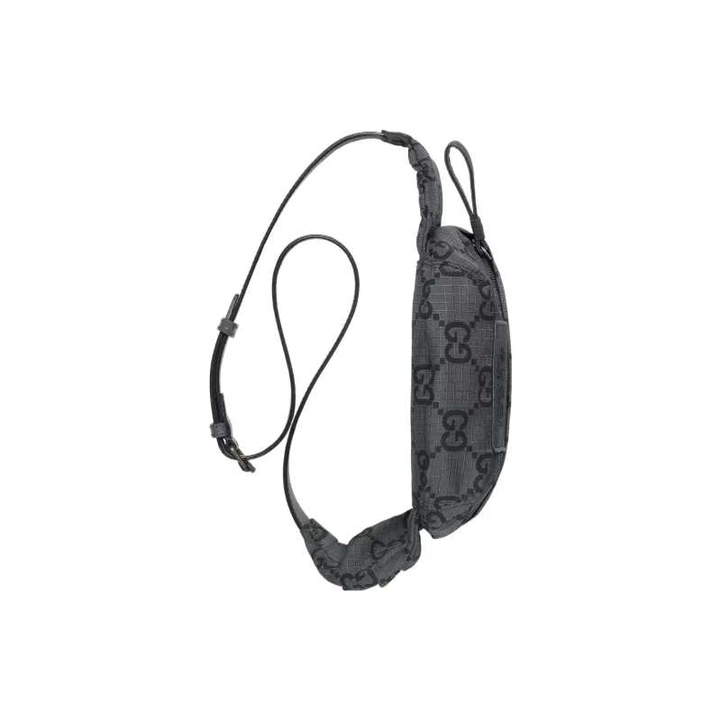 GUCCI Recycled Polyester Fanny Pack Large Size Men's Gray & Black-6