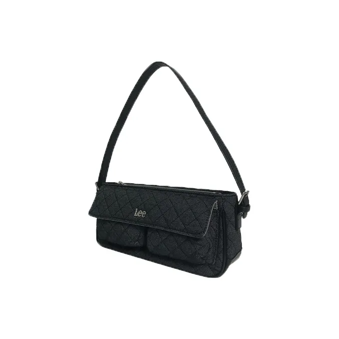 Lee Fabric Shoulder Bag, Baguette Bag, Shoulder Bag Medium Size Women's Black-2