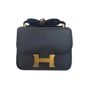 HERMES Constance Swift Leather Shoulder Bag Crossbody Bag Mini Women's Black Velvet