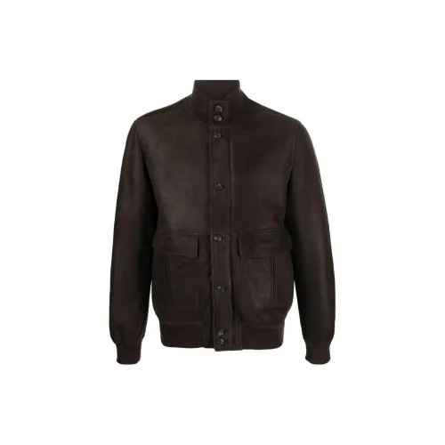 Corneliani Funnel-collar Sheepskin Jacket