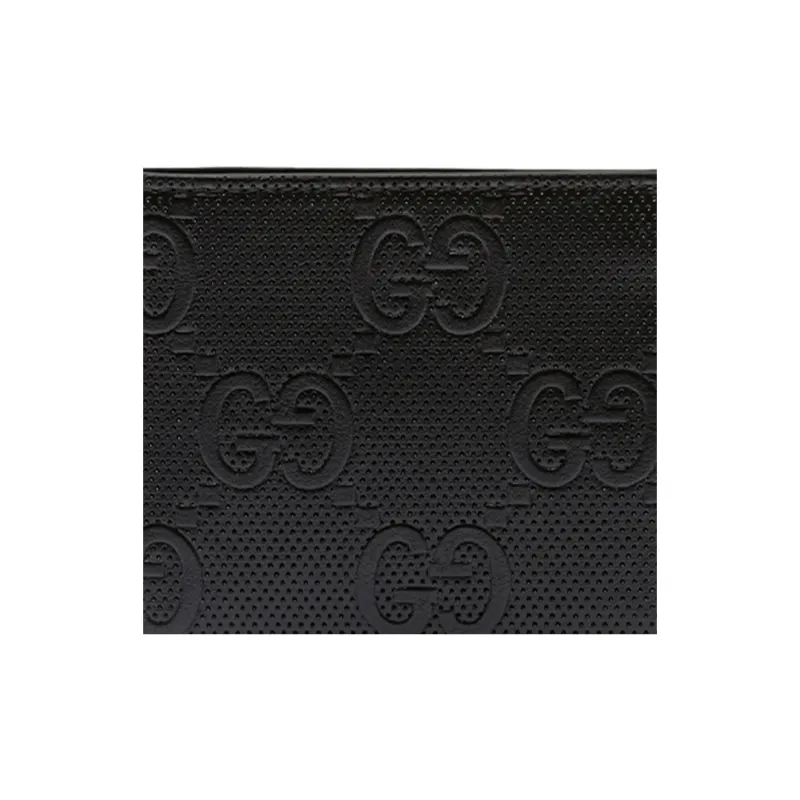 GUCCI Cow Leather Wallet Men's Black-3