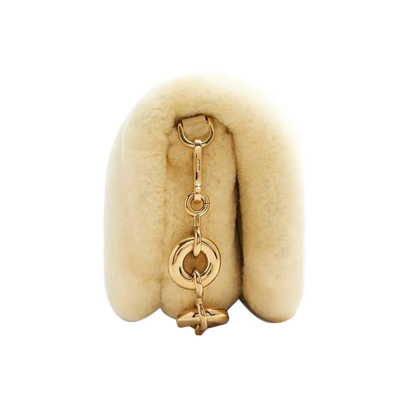 LOEWE Goya Sheared Wool Shoulder Bag Crossbody Bag Mini Women's Vanilla Yellow-2