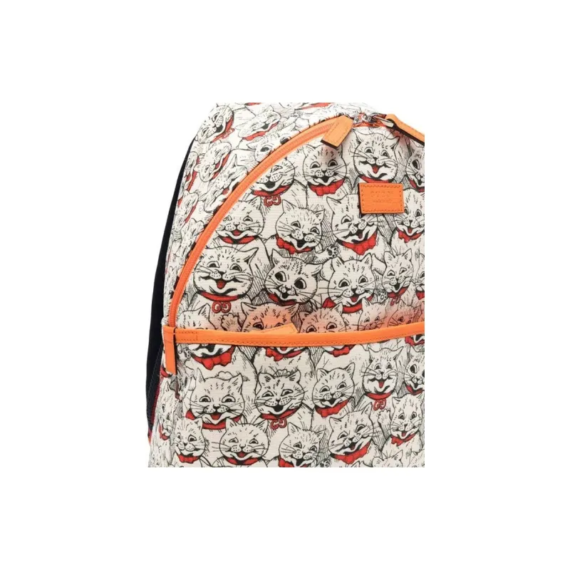 GUCCI Cotton Backpack Kids' Orange/Beige-3
