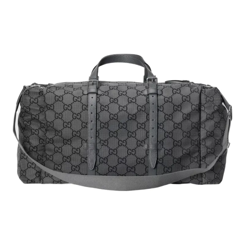 GUCCI Recycled Polyester One Shoulder Handbag, Crossbody Bag, Travel Bag Men's Dark Gray & Black-4