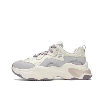 FILA FUSION BUBBLE Slip Resistant Coverage Moisture Wicking Breathable Low Top Chunky Sneakers Women's Light Gray