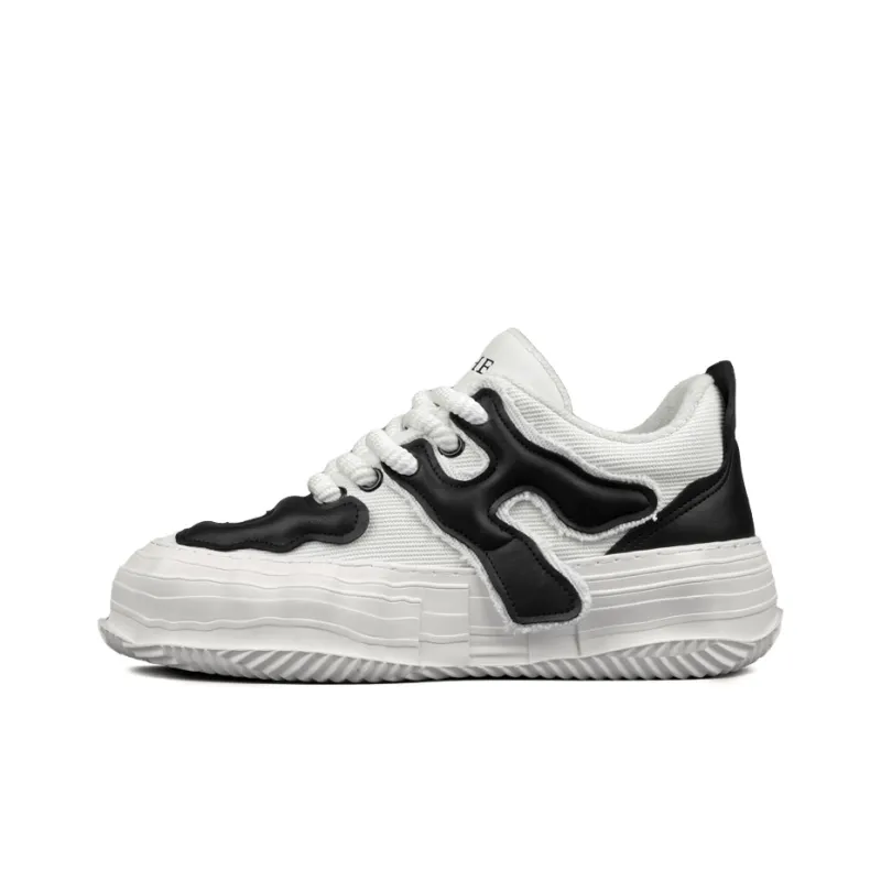 XIE SHE Skateboard Shoes Men Low Top Black White-0