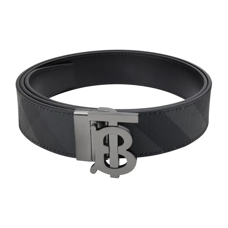 Burberry Monogram Buckle Reversible Leather Belt-1