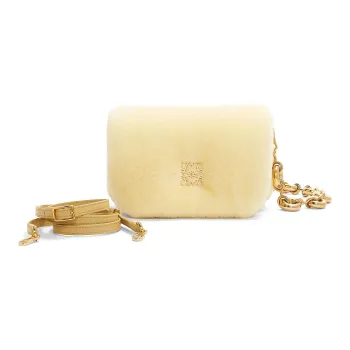 LOEWE Goya Sheared Wool Shoulder Bag Crossbody Bag Mini Women's Vanilla Yellow