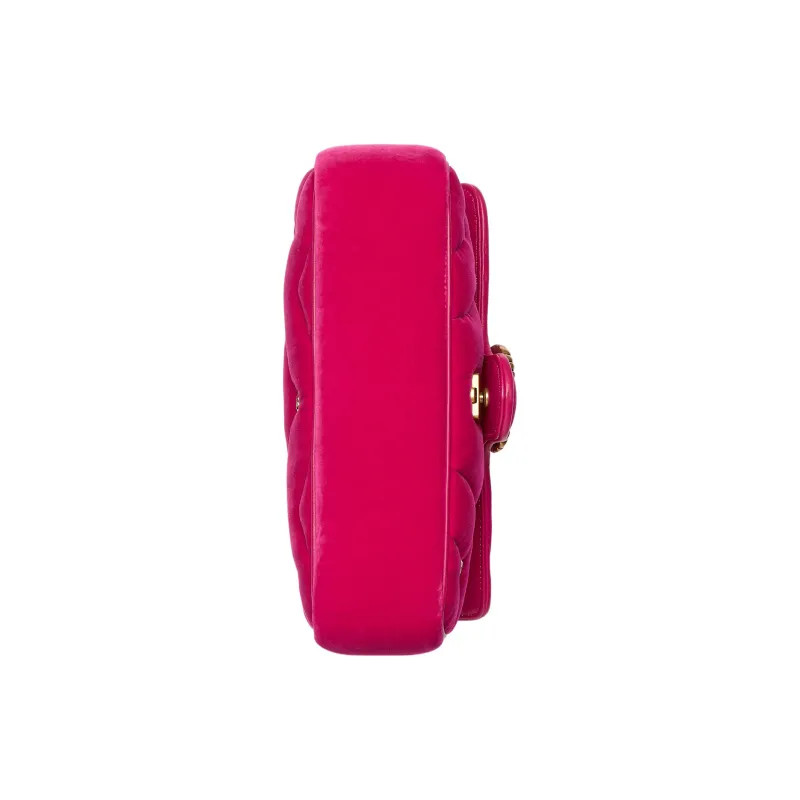 GUCCI GG Marmont Velvet Crossbody Bag Shoulder Bag Small Size Women's Dark Pink-5