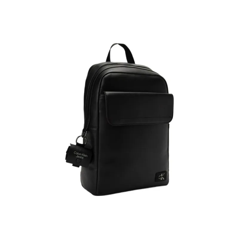 CALVIN KLEIN Leather Backpack Regular Men's Black-1