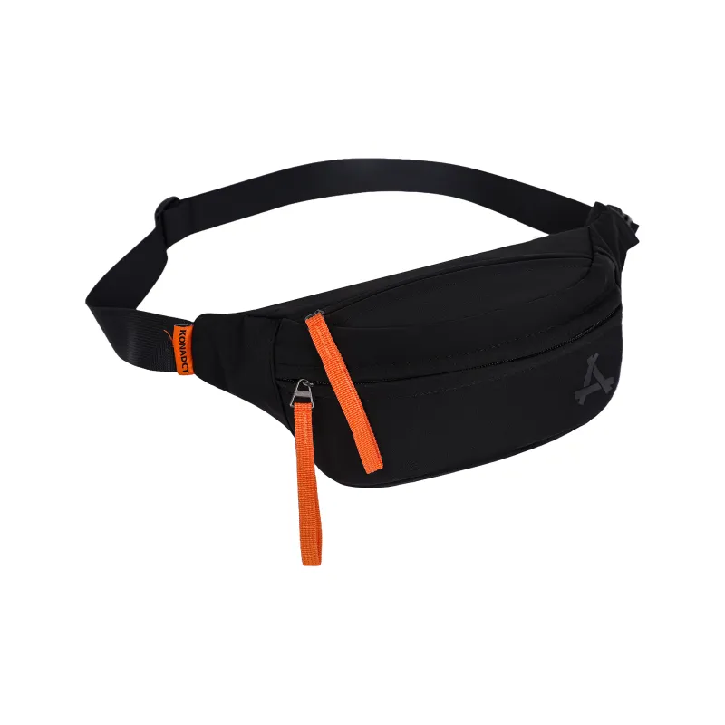 KONADCT Nylon Fabric Crossbody Fanny Pack, Sling Bag Regular Unisex Black/White/Khaki-2