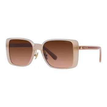 COACH Injection Molded Irregular Shape Sunglasses Unisex Beige