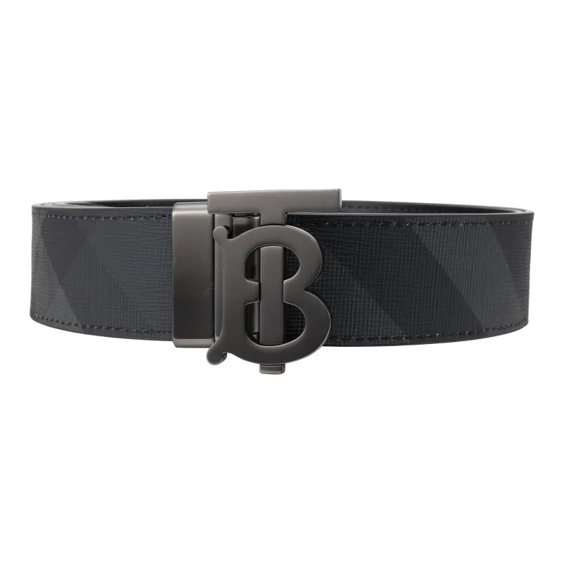 Burberry Monogram Buckle Reversible Leather Belt-0