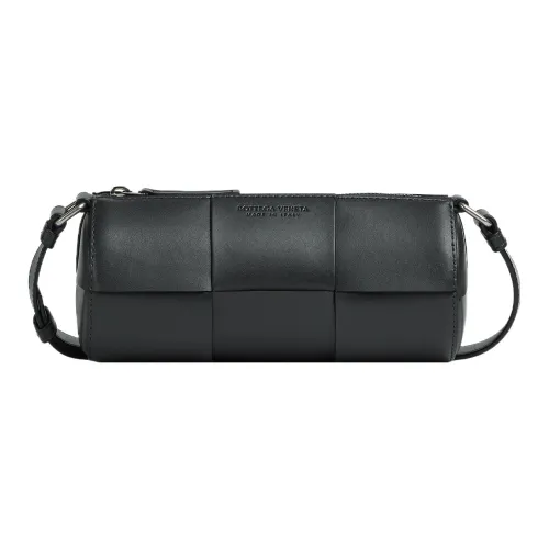 Bottega Veneta Cow Leather Cylinder Bag Shoulder Bag Crossbody Bag Small Size Men's Stone Gray