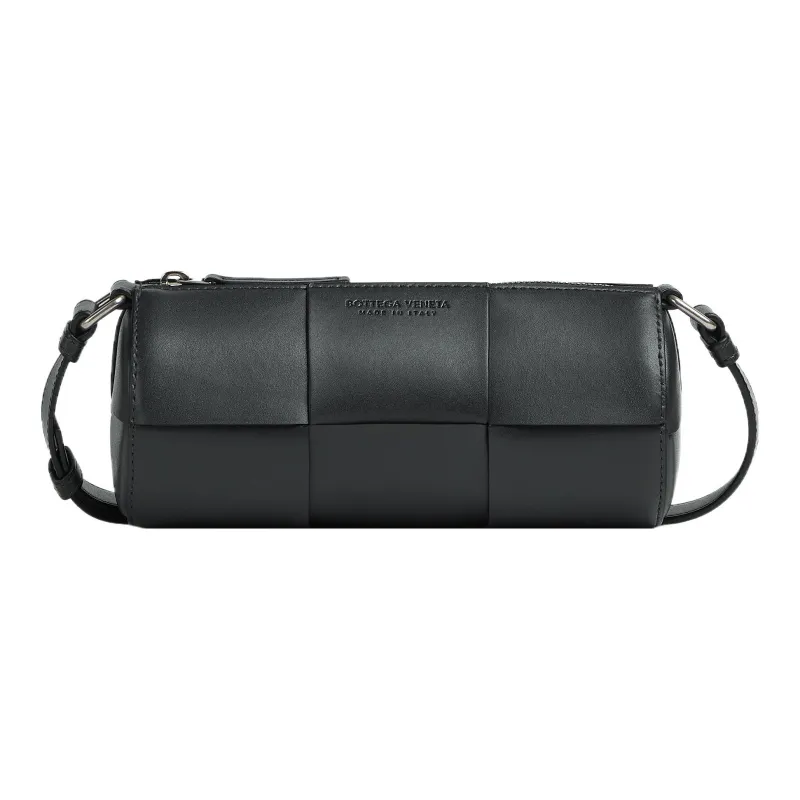 Bottega Veneta Cow Leather Cylinder Bag Shoulder Bag Crossbody Bag Small Size Men's Stone Gray-0