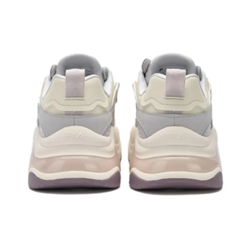 FILA FUSION BUBBLE Slip Resistant Coverage Moisture Wicking Breathable Low Top Chunky Sneakers Women's Light Gray-2