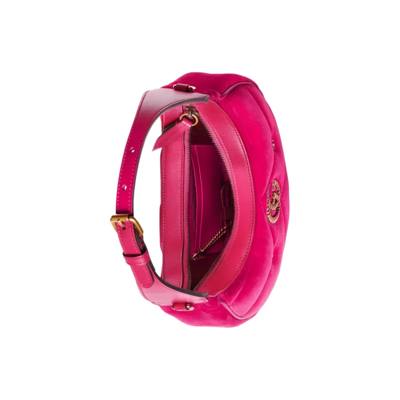 GUCCI GG Marmont Velvet Handbag Shoulder Bag Mini Women's Dark Pink-5