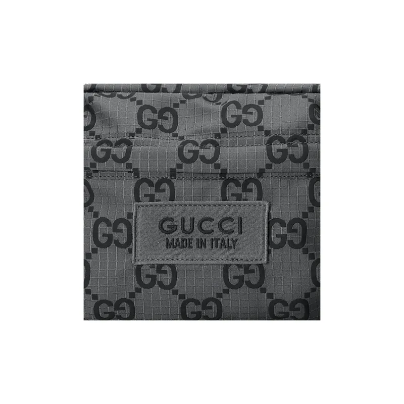 GUCCI Polyester Shoulder Bag, Crossbody Bag Medium Size Men's Dark Gray & Black-7
