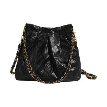 NOMK PU Shoulder Bag Tote Hobo Bag Crossbody Bag Shoulder Bag Medium Size Women's Black/White