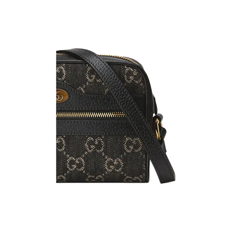 GUCCI Ophidia Denim Camera Bag, Crossbody Handbag, Shoulder Bag Women's Black-7