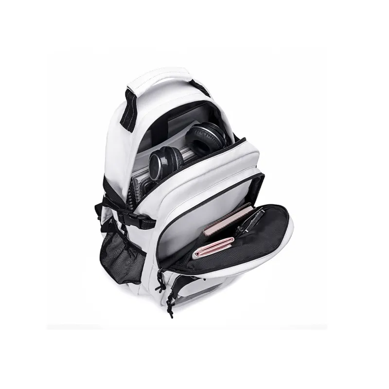 WINNER Polyester With Leather Backpack Regular Unisex White/Black/Pink/Sky Blue-4
